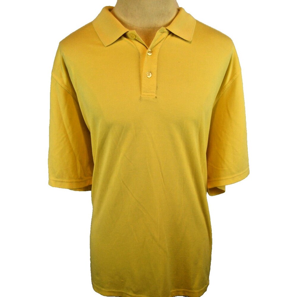 Mens Walter Hagan Yellow SS Golf Polo Casual Shirt sz XL